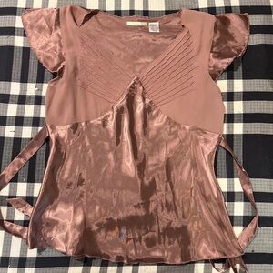 gorgeous burgundy satin fairy blouse 🧚‍♀️🦩